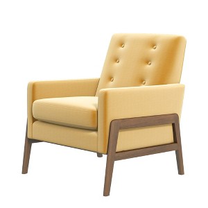 NicBex Velvet Accent Chair,Upholstered Living Room Chairs with Button Tufted Back and Wood Legs,Mid-Century Armchair,Club Chairs for Living Room - 1 of 4