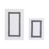 Hotel 2 PC Bath Rug 100% Premium Cotton Tufted Weave Two Tone Reversible Bathroom Rug, Super Soft Absorbent, Machine Washable Bath Mat - 2 of 4