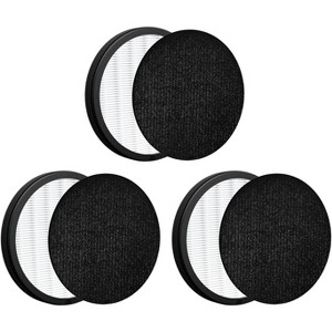 Nispira Replacement Filter for Pure Enrichment PureZone Halo Air Purifier Model PEAIRDSK, 2-in-1 True HEPA Activated Carbon Pre filters, 3 Packs - 1 of 4