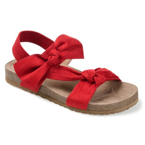 Journee Collection Womens Xanndra Multi Strap Flat Sandals Red 7 : Target