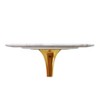 HomeRoots 32" White and Gold Rounded Marble and Metal Bar Table - 4 of 4