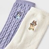 Women's Bluey Super Soft Embroidered 2pk Crew Socks - Purple/Ivory 4-10 - 3 of 3