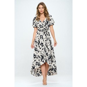 WEST K Women's Georgia Faux-Wrap Maxi Dress with High-Low Hem and Tie Waist - 1 of 4