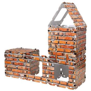 HearthSong 16-Panel Brick Fantasy Forts Indoor Building Kit