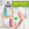 SereneLife Hanging Bamboo Shower Caddy Organizer - Water-Resistant, 11.22 x 4.92 x 24.21 inches - 2 of 4