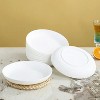 LunaLulinlk 9" White Plastic Plates 12 Pieces, Unbreakable and Reusable Large Deep Dinner Plates White - 2 of 4