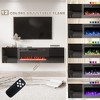 EROMMY 70'' Floating TV Stand with 36'' Electric Fireplace, High Gloss Finish with 12 Flame Fireplace Insert Heater - 4 of 4
