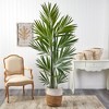 Nearly Natural 7-ft Kentia Artificial Palm in Handmade Natural Jute and Cotton Planter - 3 of 4