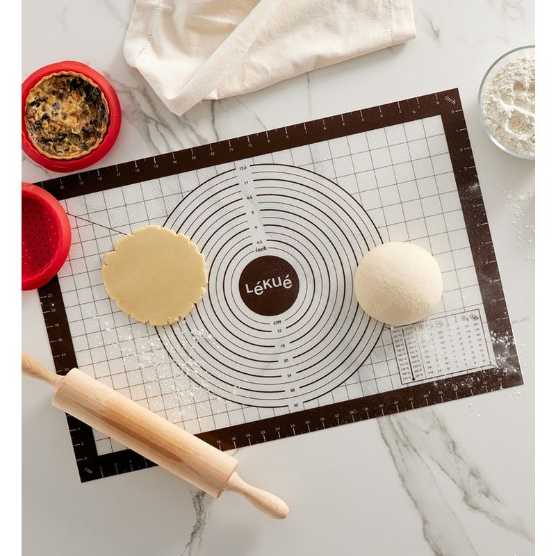 Lekue Non-Stick Silicone Pastry Mat with Measurement Markings, 24 x 16 Inches, Black, 5 of 6