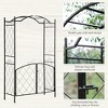 Resenkos Garden Arch Plant Support Trellis,85" Garden Arch Arbor, Metal Arch Trellis with Gate, Black - 3 of 4