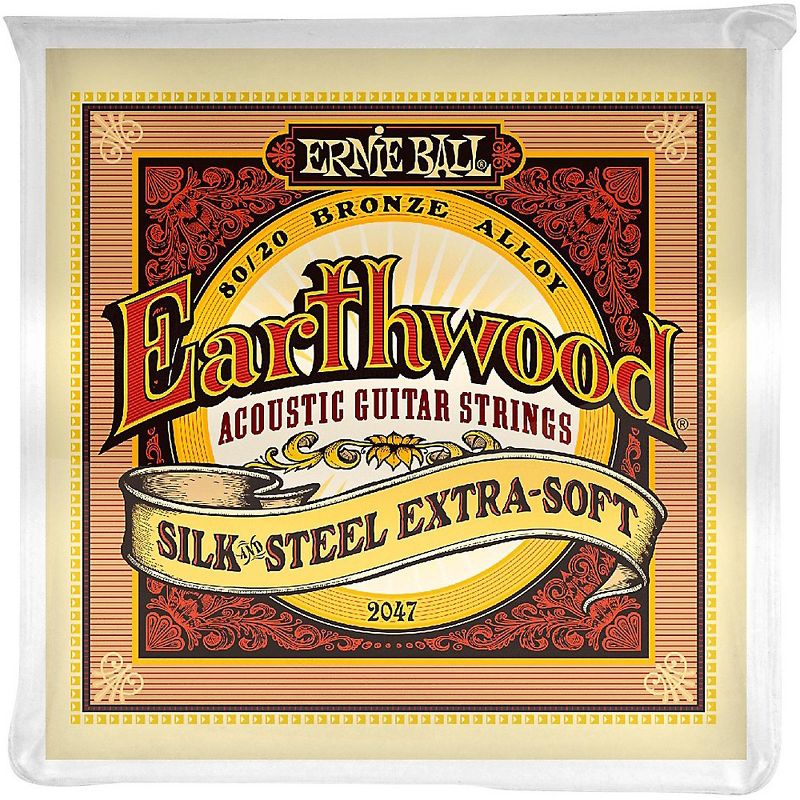 Ernie Ball 2047 Earthwood 80/20 Bronze Silk and Steel Extra Soft Acoustic Guitar Strings, 1 of 4