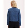 INSPIRE CHIC Women's Crew Neck Western Long Sleeve Chest Pockets Denim Cropped Jean Jackets - 4 of 4