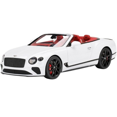 Bentley Continental GT Convertible Ice White with Red Interior 1/18 Model Car by Top Speed