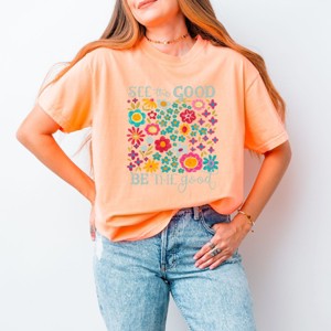 Simply Sage Market See The Good Be The Good Floral Garment Dyed Tee - 1 of 4