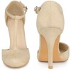 Perphy Women's Buckle T-Strap Ankle Stiletto Heels Mary Janes Pumps - 4 of 4
