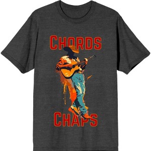 "Chords & Chaps" Cowboy Americana Adult Crew Neck Short Sleeve Tee - 1 of 2