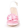 BLISSFUL STEP Women's Pointed Toe Flower Stiletto Heels Slide Mules Sandals - 2 of 4
