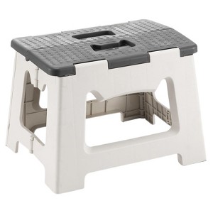 Itopfox Foldable Step Stool for Kids & Adults, Lightweight Collapsible Stool with Handle, Supports 300lb, Ideal for Kitchen Bathroom (Gray) - 1 of 4