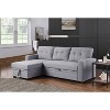 TiramisuBest Dark Gray Convertible Sectional Sofa with Pull-Out Chaise, Storage Ottoman, Twin Sleeper, Living Room Furniture - 2 of 4