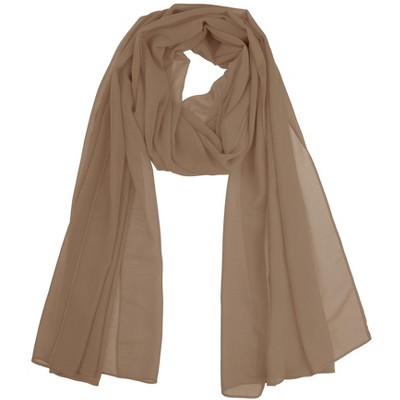 Elerevyo Women's Solid Chiffon Sheer Lightweight Soft Long Scarf Shawl 1 Pc