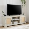 Wooakway Farmhouse Rattan TV Stand Console Table for TVs up to 70 Inches, TV Console Table with 2 Storage Shelves - 3 of 4