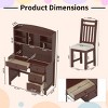 Vintage 40'' Home Executive Desk,Upholstered Chair Set,Computer Desk,4 Drawers & Storage Shelf, Office or Study,Bedroom,Living Room-Maison Boucle - 4 of 4