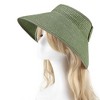 Anna-Kaci Women's Wide Brim Visor Hat with Bow Detail Adjustable Velcro Closure for Beach or Outdoor Protection - 3 of 4