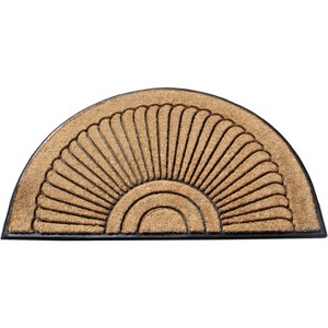 A1HC Natural Coir and Rubber Door Mat Thick Durable Doormat for Outdoor Entrance Semicircular - 1 of 4