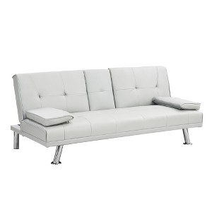 NicBex 66.1 Inch PVC Convertible Folding Futon Sofa Bed with Armrest for Living Room,Office,Apartment,Bedroom - 1 of 4