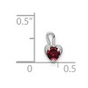 Black Bow Jewelry Jan Synthetic Garnet 14k White Gold Heart Pendant Enhancer, 5mm - 4 of 4