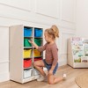 ECR4Kids 10 Cubby Mobile Tray Cabinet with 10 Scoop Front Storage Bins, 5x2, White Wash - 4 of 4
