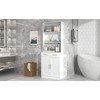 Akoasm MDF Bathroom Storage Cabinet With Drawers,Doors,3-Layer Open And Adjustable Shelf-White - 4 of 4