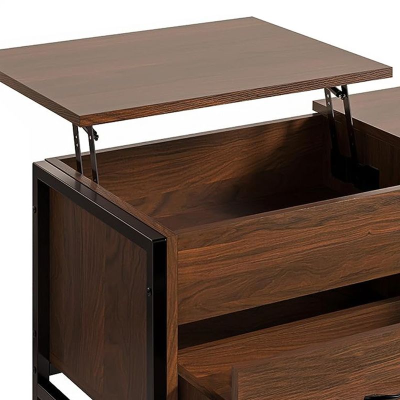 FABATO 41.7 Inch Lift Top Coffee Table Wood Cabinet with Storage Drawer and Hidden Compartment for Living Room and Office, Espresso, 2 of 7