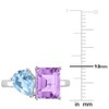 EVERLY JEWELRY | Sterling Silver 3 5/8 CT TGW Sky Blue Topaz and Pink Amethyst 2-Stone Toiet Moi Ring - 3 of 4