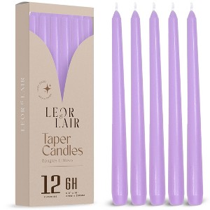 Leor & Lair Taper Candles - 12 Pack - 10" Tall Candlesticks for Dinner, Home Decor, Holiday, Wedding - 1 of 3