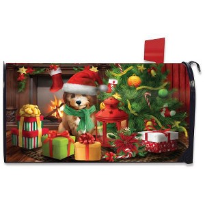 Waiting For Santa Christmas Magnetic Mailbox Cover Puppy Standard Briarwood Lane - 1 of 3
