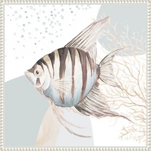 Amanti Art Ocean Oasis Bubbles Striped Fish by Patricia Pinto Framed Canvas Wall Art - 1 of 4