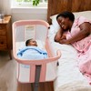 Kinder King Baby Bassinet 2 in 1 Bedside Sleeper,Folding Portable w/Storage Basket All-Sided Mesh 6 Adjustable Height Comfy Mattress - 2 of 4