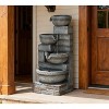 Okak 4-Tier Resin Waterfall Fountain with Inner Pump, Water Fountain with Cascading Water Bowls Design, Outdoor Fountain for Garden, Patio, Gray - 4 of 4