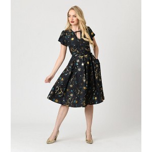 Unique Vintage Women's Dahlia Swing Dress - 1 of 4