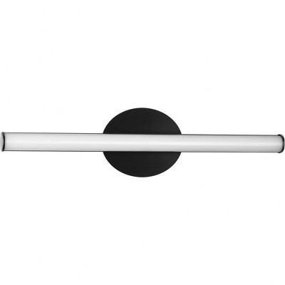 Progress Lighting Phase 3 1-Light LED Medium Linear Vanity Light, Matte Black, Acrylic