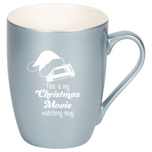 Elanze Designs This Is My Christmas Movie Watching Mug Frosted Blue 10 ounce New Bone China Coffee Cup Mug - 1 of 4