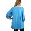 Women's Washed Cold Shoulder Lace Trim Top - umgee - 2 of 4