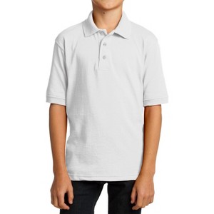 Mafoose Youth Casual Short Sleeve Core Blend Jersey Knit Collar Polo T-shirt - 1 of 4