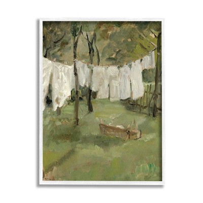 Stupell Industries Classic Clothesline Yard Scene Framed Giclee Art