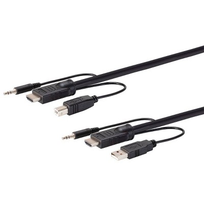 Monoprice HDMI USB 3.5mm Audio Combo Cable - 3 Feet - Black | 4K@60Hz, High Dynamic Range (HDR) For KVM Switches - Switch Series