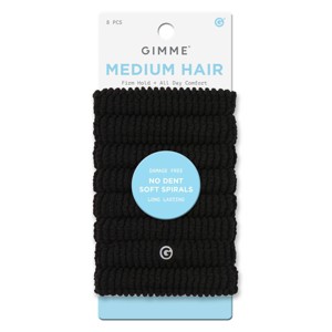 Gimme Beauty Medium Spiral Elastic Hair Band - Black - 8pk - 1 of 4