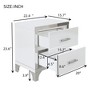 JUJABU Elegant High Gloss Mirrored Nightstand with Metal Handle and 2-Drawer for Bedroom or Living Room - White - 4 of 4