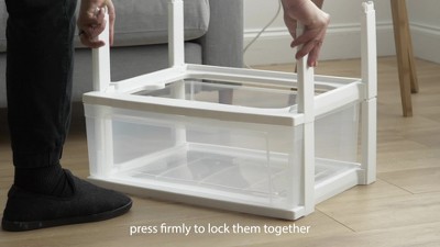 IRIS USA 5 Drawer Clear Plastic Drawer Cart Rolling Storage, White