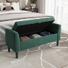 Storage Ottoman Bench, Entryway Shoe Bench, Upholstered End-of-Bed Storage Chest, Storage Stool with Rolled Armrests & Wood Legs for Hallway - 4 of 4